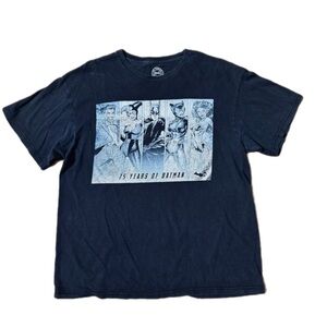 DC Comics Black Vintage Batman 75th Anniversary Short Sleeve Tee